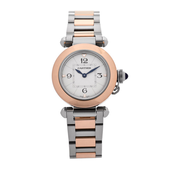 Cartier Stainless Steel 18K Pink Gold 30mm Pasha C Quartz Watch