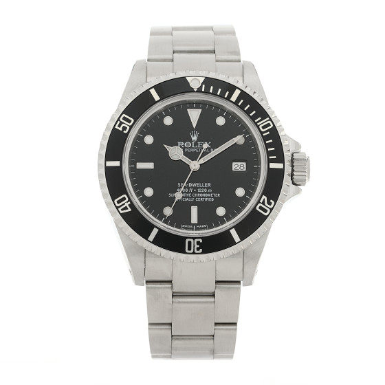 Rolex Stainless Steel 40mm Sea-Dweller Oyster Perpetual Watch Black 16600