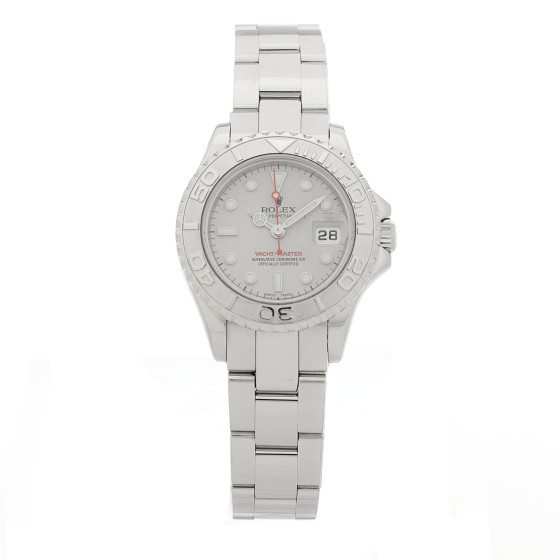Rolex Stainless Steel Platinum 29mm Yacht-Master Watch Silver 169622