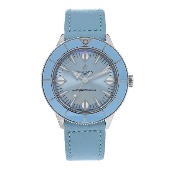 Breitling Stainless Steel Calfskin 38mm Superocean Heritage 57 Pastel Paradise Automatic Watch Blue A10340161C1X1