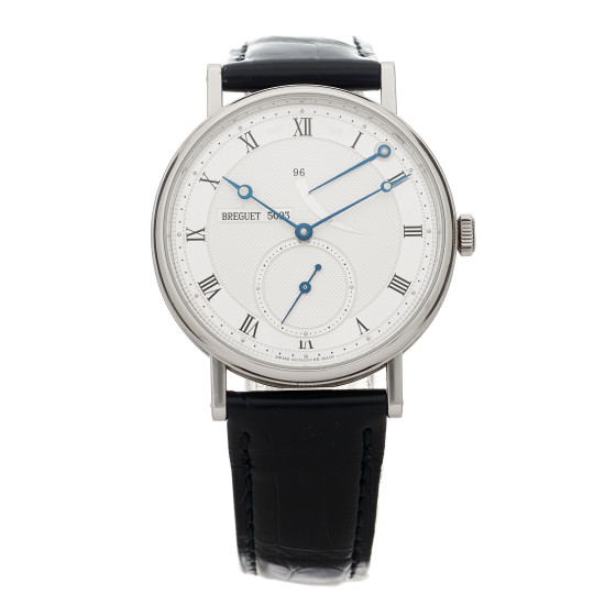 Breguet 18K White Gold Alligator 38mm Classique Manual Winding Watch 5277BB