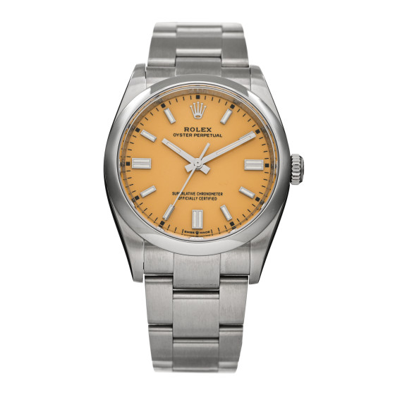 Rolex Stainless Steel 36mm Oyster Perpetual Watch Yellow 126000