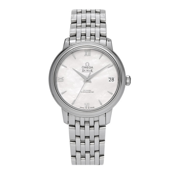 Omega Stainless Steel Mother of Pearl 32mm De Ville Prestige Co-Axial Automatic Watch 424.10.33.20.05.001