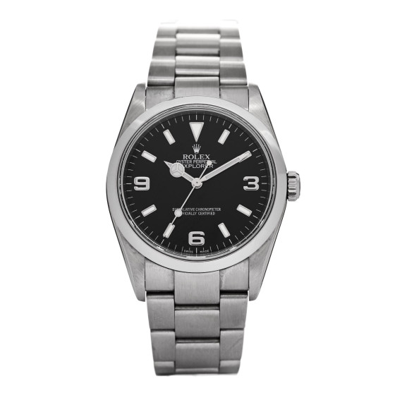 Rolex Stainless Steel 36mm Oyster Perpetual Explorer Watch Black 114270