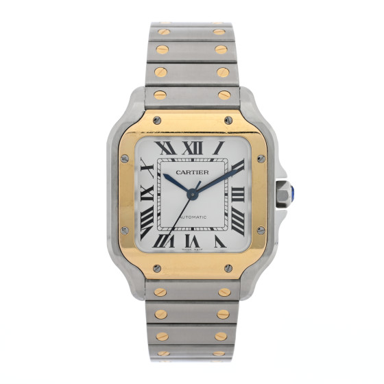 Cartier Stainless Steel 18K Yellow Gold 35mm Santos de Cartier Automatic Watch