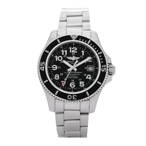 Breitling Stainless Steel 42mm Super Ocean Chronometer Automatic Watch Black A17365