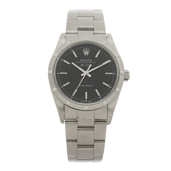 Rolex Stainless Steel 34mm Oyster Perpetual Air-King Precision Watch Black 14010M