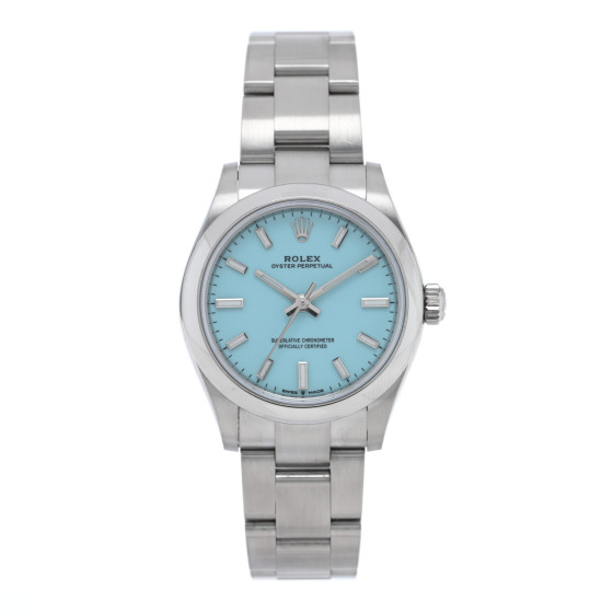Rolex Stainless Steel 31mm Oyster Perpetual Watch Turquoise 277200