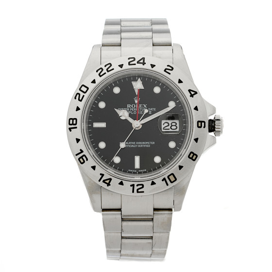 Rolex Stainless Steel 40mm Oyster Perpetual Date Explorer II Watch Black 16570