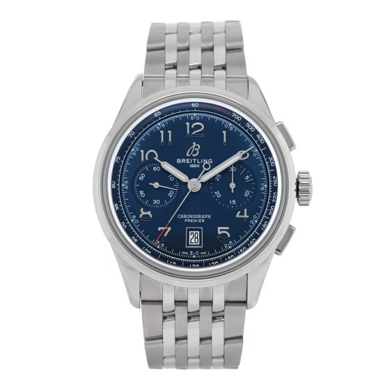 Breitling Stainless Steel 42mm Premier B01 Chronograph Automatic Watch Blue AB0145171C1A1