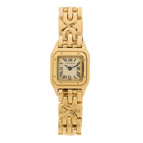 Cartier 18K Yellow Gold 17mm Panthere Art Deco Quartz Watch