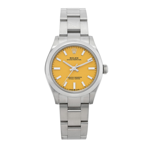 Rolex Stainless Steel 31mm Oyster Perpetual Watch Yellow 277200