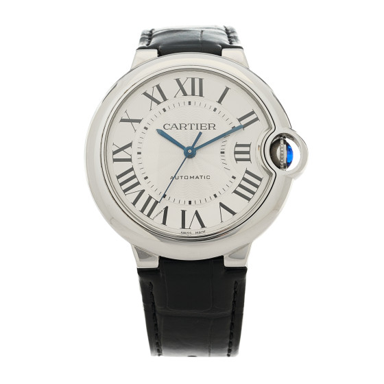 Cartier Stainless Steel Alligator 36mm Ballon Bleu De Cartier Automatic Watch
