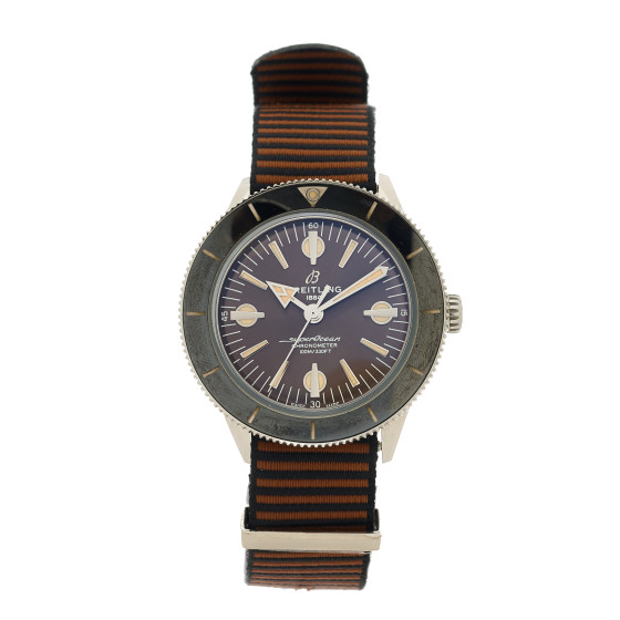 Breitling Stainless Steel Fabric 42mm Superocean Heritage 57 Automatic Watch Brown A10370A1Q1W1