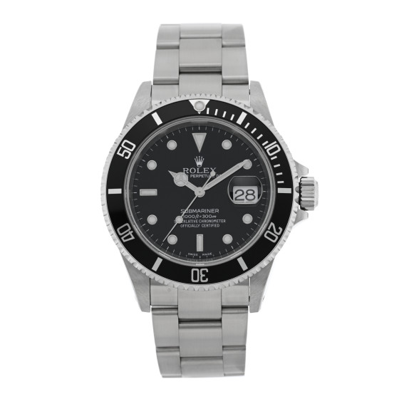 Rolex Stainless Steel 40mm Oyster Perpetual Submariner Date Watch Black 16610
