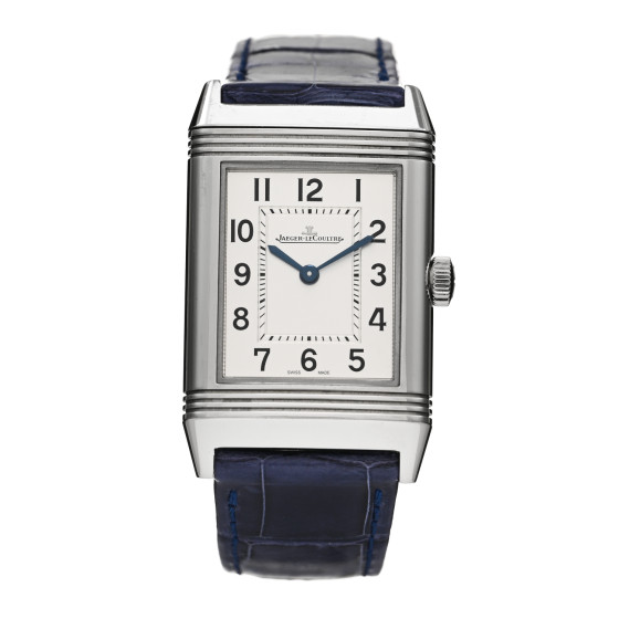 Jaeger-LeCoultre Stainless Steel Alligator 24.4mm Reverso Classique Quartz Watch Q2518540