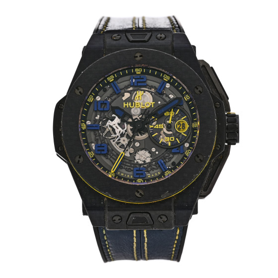 Hublot Carbon Fiber Rubber 45mm Big Bang Ferrari Automatic Watch Black 401.QL.0199.VR.FBR15