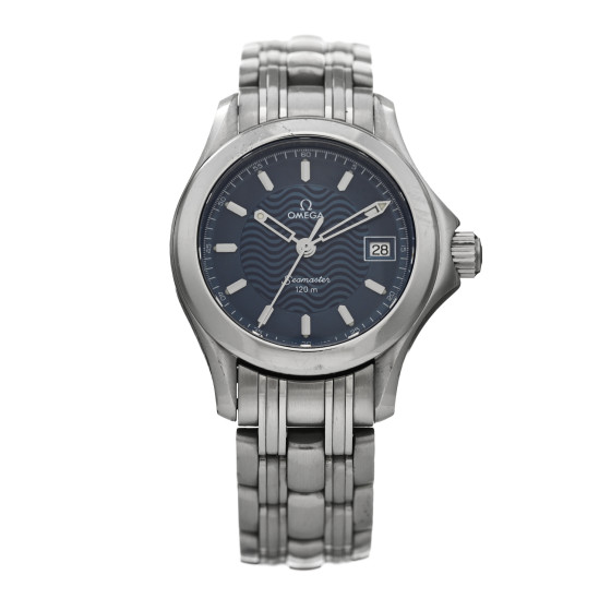 Omega Stainless Steel 28mm Seamaster Quartz Watch Blue 2581.81