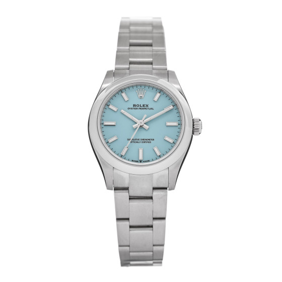 Rolex Stainless Steel 31mm Oyster Perpetual Watch Turquoise 277200