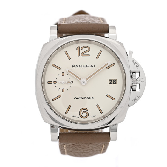 Panerai Stainless Steel Calfskin 38mm Luminor Piccolo Due Automatic Watch PAM01043
